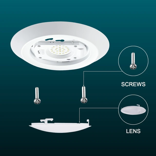 Alt view image 7 of 7 - 7.5 Flush Mount Disk Light Fits for 3" or 4" J-Box,CRI90, 1000lm, 11W, 2700K/3000K/3500K/4000K/5000K Surface Mount Ceiling Light (12 Pack)