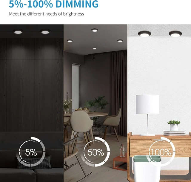 Alt view image 2 of 7 - ECOELER 4 Pack Brown Recessed Retrofit Ceiling Lights, 10.5W 4 Inch Dimmable LED Disk Light for Home Improved, 4000K Cool White 650Lm, ETL-Listed
