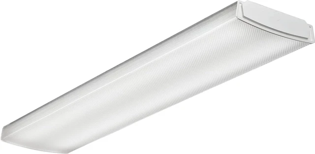 Alt view image 5 of 7 - Lithonia Lighting 4 Foot LED Wraparound Ceiling Light, Low-Profile Curved Basket Ceiling Light Fixture, Dimmable, 3000K Warm White, MVOLT 120-277V, Damp Listed for Garage Lighting and Closets