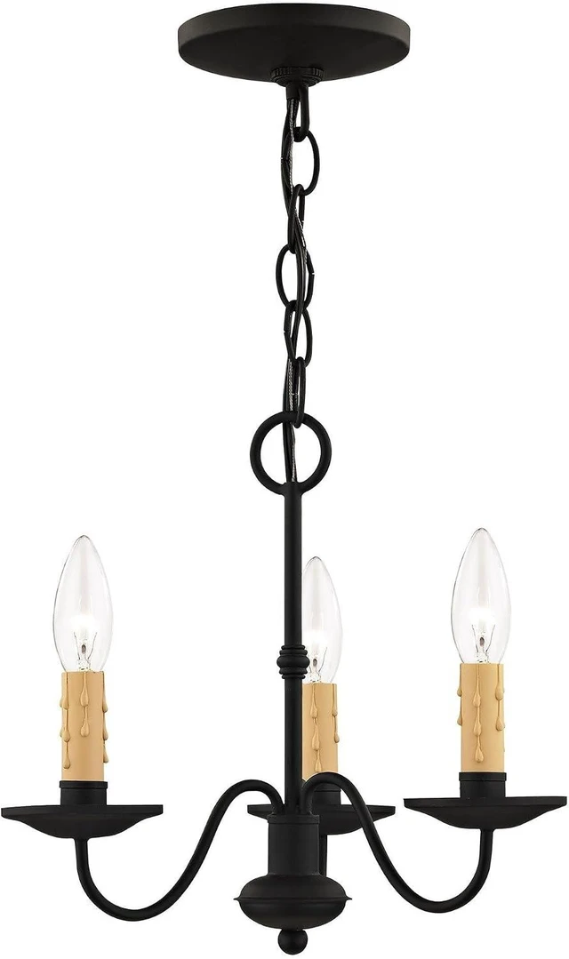 Main image of Livex Lighting 4463-04 Heritage 3-Light Chandelier, Black