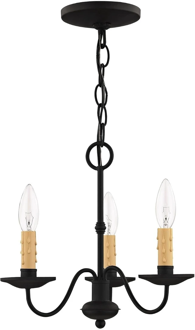 Alt view image 2 of 6 - Livex Lighting 4463-04 Heritage 3-Light Chandelier, Black