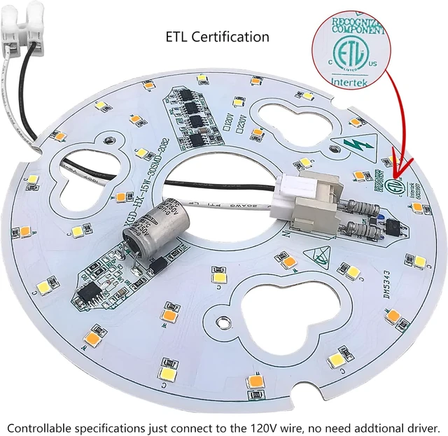 Alt view image 2 of 7 - 2-Pack 5.3" LED Retrofit Light Kit for Ceiling Flush Light