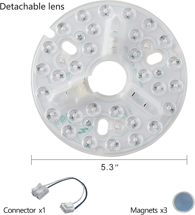 Alt view image 6 of 7 - 2-Pack 5.3" LED Retrofit Light Kit for Ceiling Flush Light