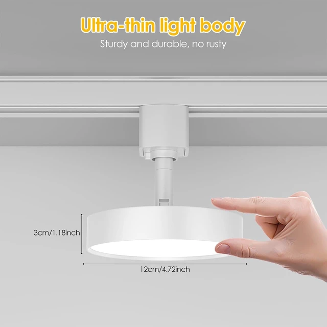 Alt view image 7 of 7 - Diffuse LED Track Lighting Heads H Type, 12W 3000K, 6 Pack White