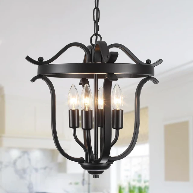 Main image of Black Farmhouse Chandelier,4 Light Ceiling Light Fixtures for Dining Room