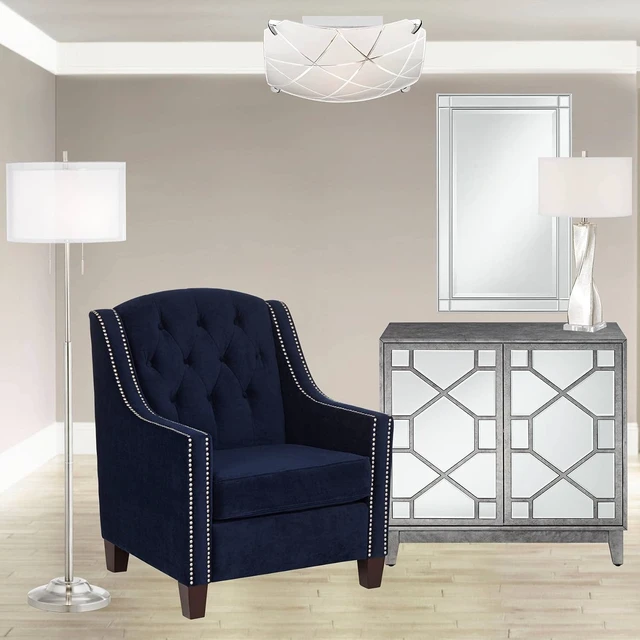 Alt view image 2 of 6 - Lattice 13 3/4" Wide Chrome Frosted Glass Flush Mount Ceiling Light Fixture