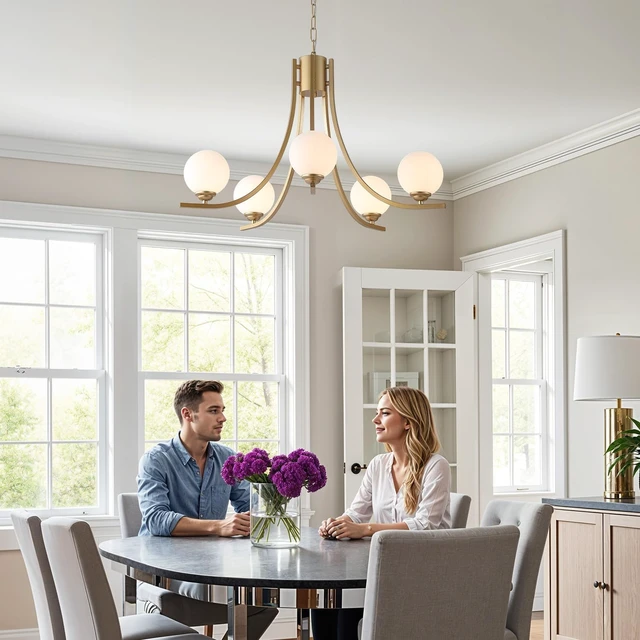 Alt view image 4 of 7 - Modern Farmhouse Chandeliers for Dining Room,Modern Sputnik Dining Room Light Fixtures,Adjustable Chandelier for Living Room Bedroom Kitchen Island
