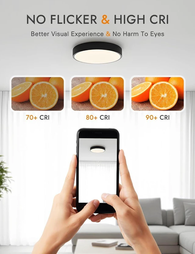 Alt view image 6 of 7 - 11.8 Inch Hallway LED Low Profile Flush Mount Ceiling Light Fixture