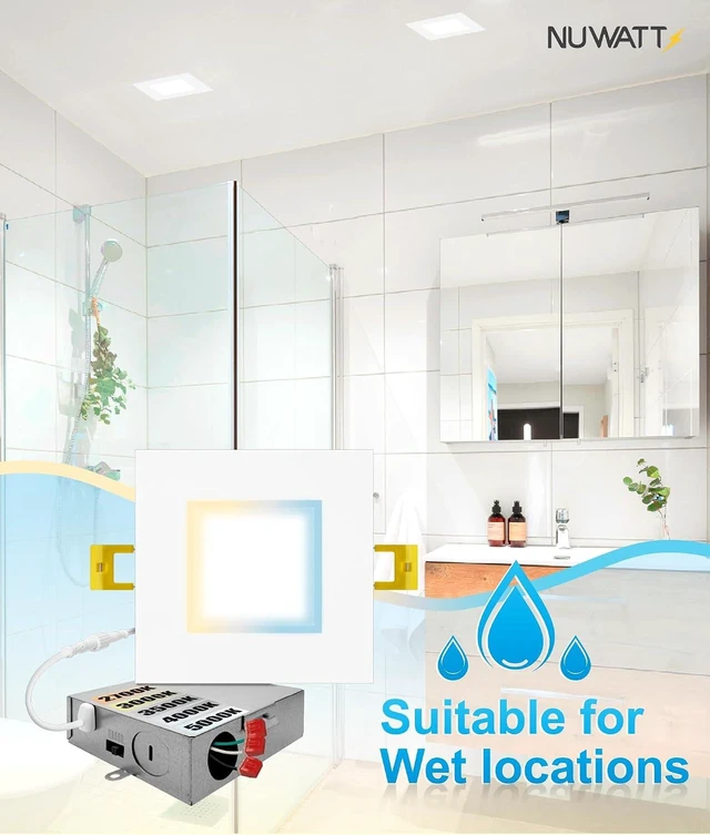 Alt view image 7 of 7 - NUWATT 12 Pack Canless 6 Inch LED Square Recessed Lighting 2700K-5000K, ETL