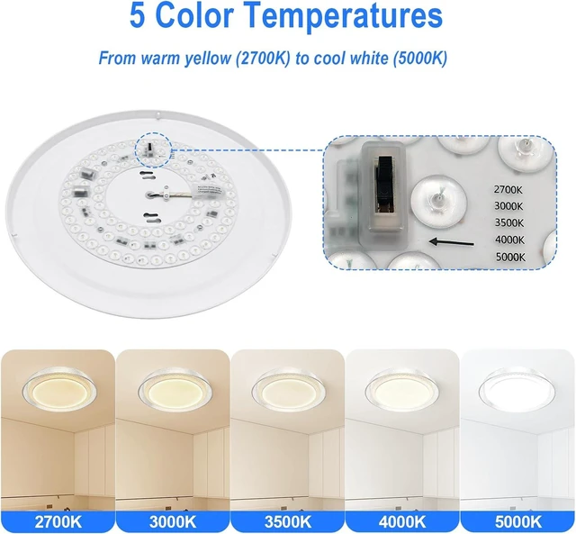 Alt view image 2 of 7 - 16-Inch LED Flush Mount Ceiling Light, Textured Acrylic, White