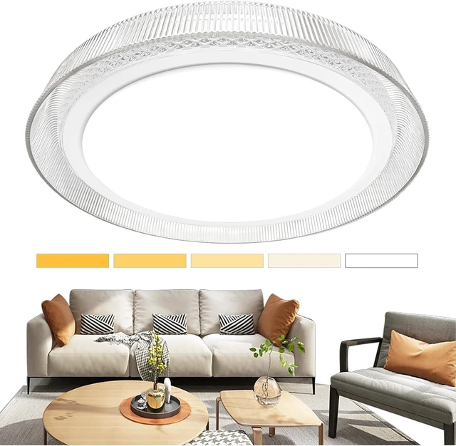 Main image of 16-Inch LED Flush Mount Ceiling Light, Textured Acrylic, White
