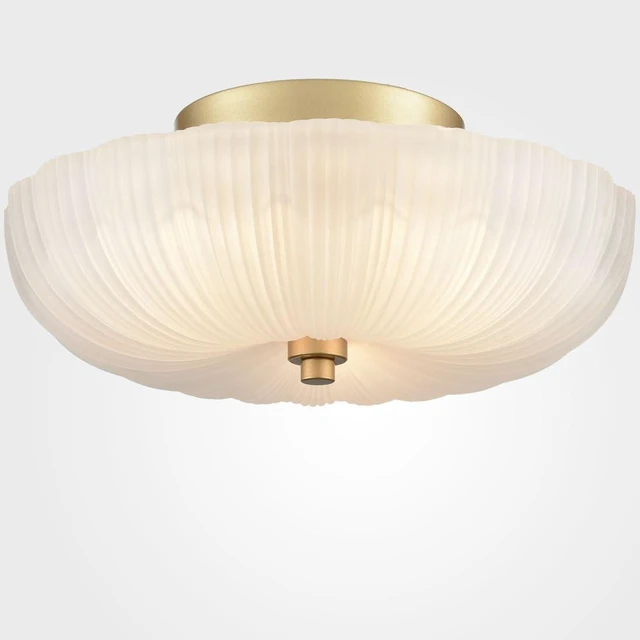 Main image of DIRYZON 12 Inch Gold Semi Flush Mount Ceiling Light with Frosted Glass