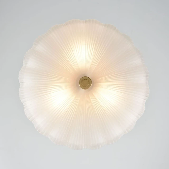 Alt view image 4 of 7 - DIRYZON 12 Inch Gold Semi Flush Mount Ceiling Light with Frosted Glass