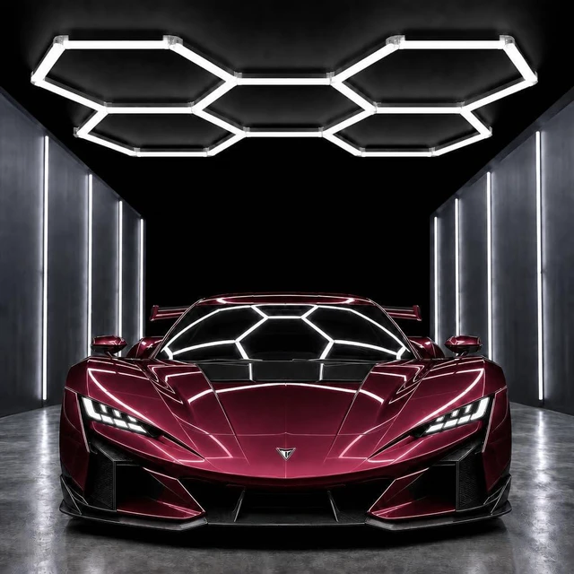 Main image of Hexagon Garage Lights 5-Grids, 168W DIY LED Hex Ceiling Light 6500K