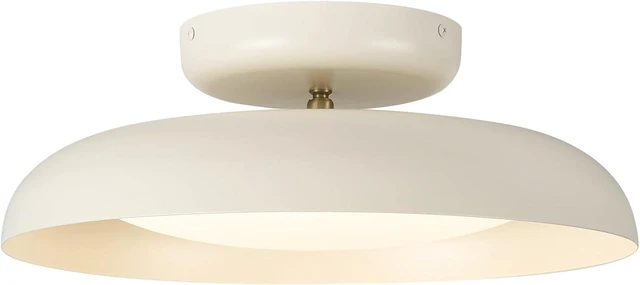 Main image of Dimmable LED Ceiling Light, Brass Accent, 15.7 inch Semi Flush Mount
