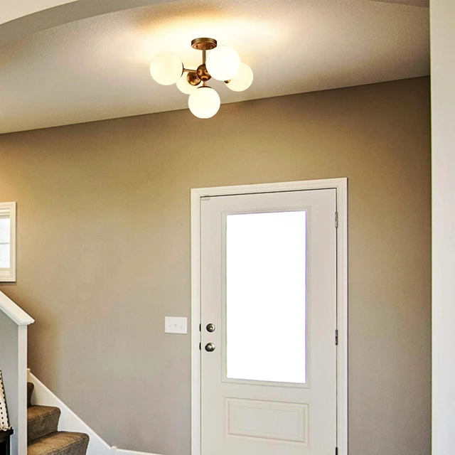 Alt view image 2 of 7 - DIRYZON Mid Century Modern 5-Light Semi Flush Mount Ceiling Light
