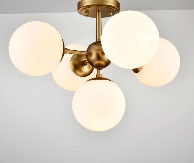 Main image of DIRYZON Mid Century Modern 5-Light Semi Flush Mount Ceiling Light