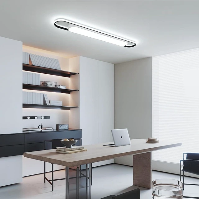 Alt view image 4 of 7 - 4Ft Smart Modern LED Ceiling Lights,65W High Brightness Linear Flush Mount Light Fixture,48" Dimmable Led Ceiling Lamp with Remote Control for Kitchen,Garage,Hallway,Laundry,Study Room.