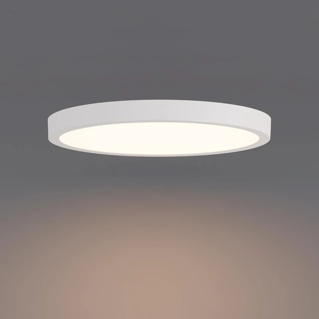 Alt view image 2 of 7 - Builder Essential Round LED 11in Flush Mount 21W 2,050 Lumens with 5-CCT Selectability 2700-3000-3500-4000-5000K in White