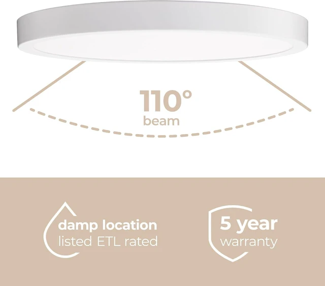Alt view image 3 of 7 - Builder Essential Round LED 11in Flush Mount 21W 2,050 Lumens with 5-CCT Selectability 2700-3000-3500-4000-5000K in White