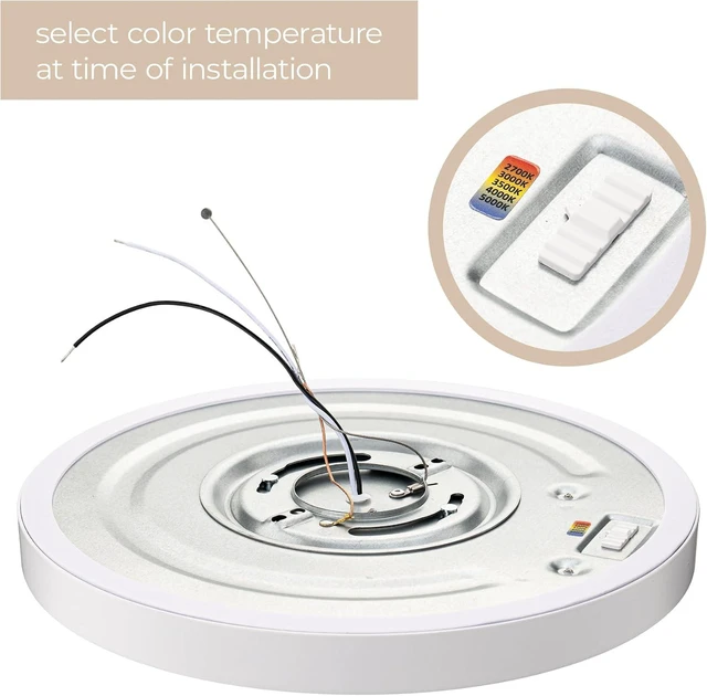 Alt view image 7 of 7 - Builder Essential Round LED 11in Flush Mount 21W 2,050 Lumens with 5-CCT Selectability 2700-3000-3500-4000-5000K in White