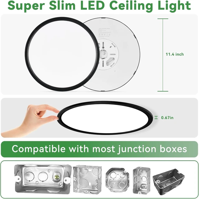 Alt view image 4 of 7 - 12PK 11.4 inch LED Flush Mount Ceiling Light White,24W,2400LM,5CCT