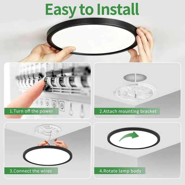 Alt view image 5 of 7 - 12PK 11.4 inch LED Flush Mount Ceiling Light White,24W,2400LM,5CCT