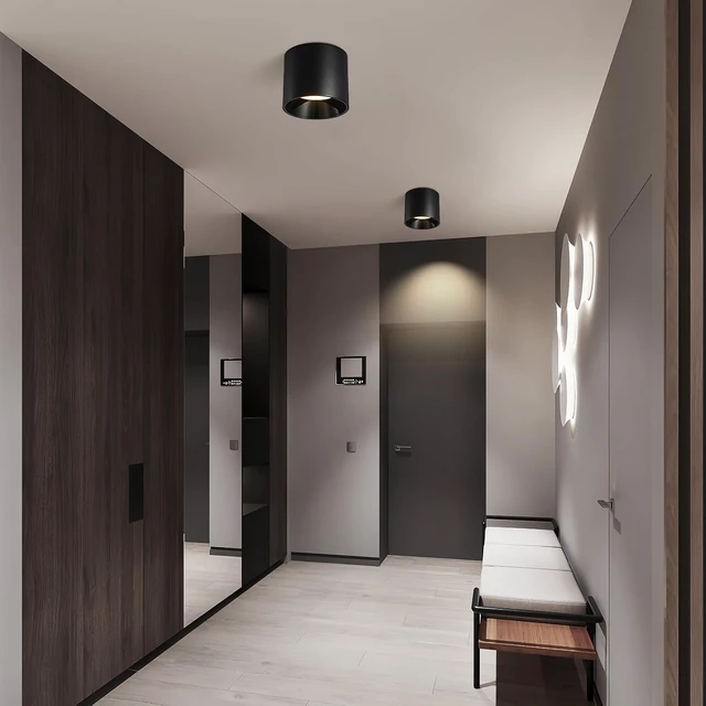 Alt view image 4 of 7 - Flush Mount Ceiling Light Fixture, LED 20W Dimmable & 3000K/4000K/6000K Adjustable Ceiling Lights, Modern Black Cylinder Ceiling Light for Hallway Kitchen Living Room Closet, 4.7 Inch, 3 Pack
