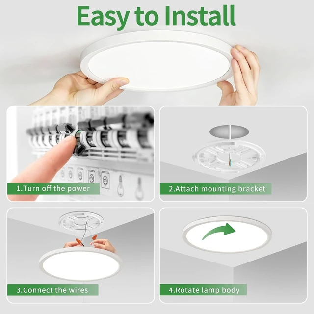 Alt view image 5 of 7 - 12PK 11.4 inch LED Flush Mount Ceiling Light White,24W,2400LM,5CCT