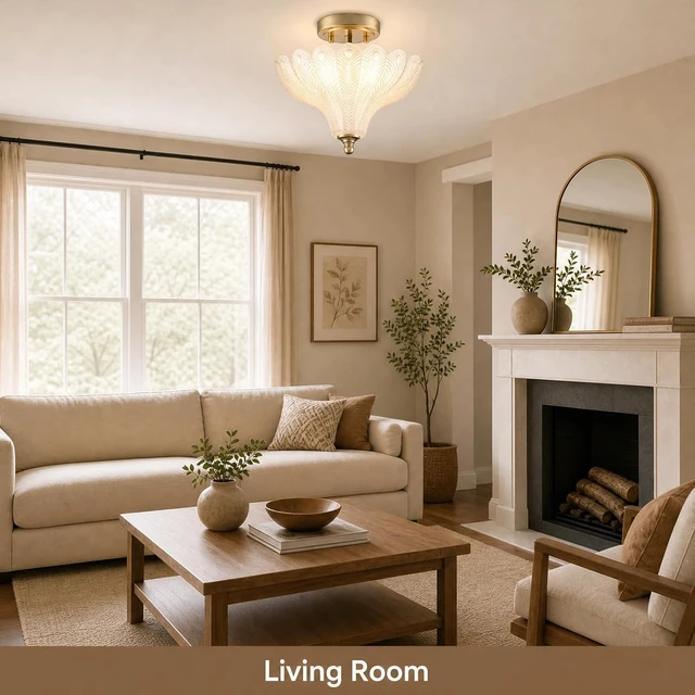 Alt view image 6 of 7 - CLAXY 2-Light Gold Semi Flush Mount Ceiling Light with Frosted Glass Shade