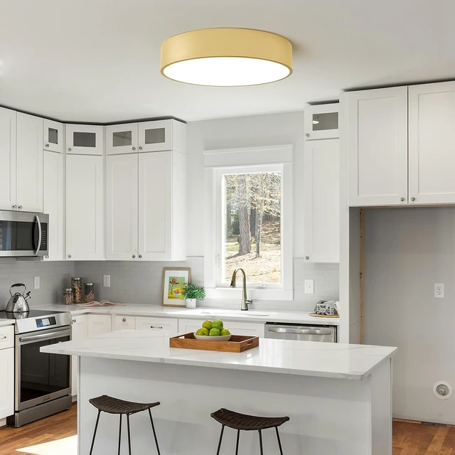 Alt view image 6 of 7 - dimmable LED Ceiling Light Fixture,15.8" 36W,Gold Ceiling Lights
