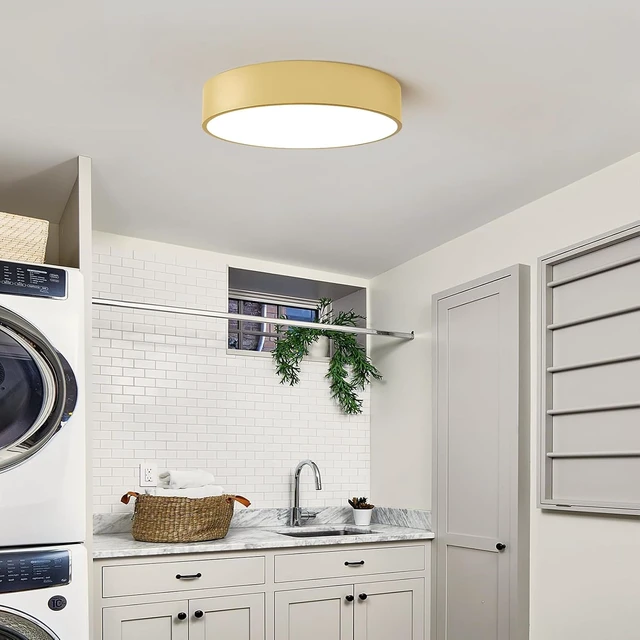 Alt view image 7 of 7 - dimmable LED Ceiling Light Fixture,15.8" 36W,Gold Ceiling Lights