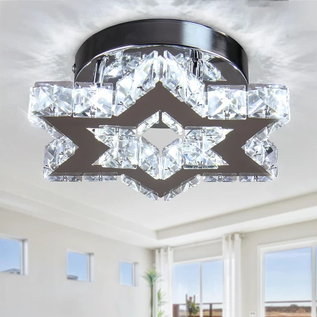 Main image of Crystal Ceiling Light, Star Flush Mount LED, Cool White