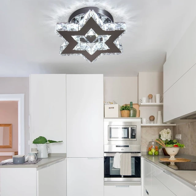 Alt view image 2 of 7 - Crystal Ceiling Light, Star Flush Mount LED, Cool White