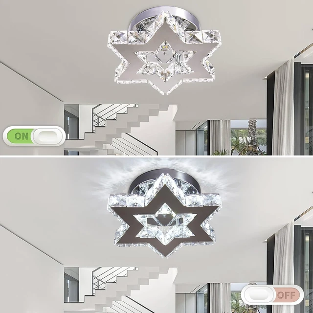 Alt view image 4 of 7 - Crystal Ceiling Light, Star Flush Mount LED, Cool White