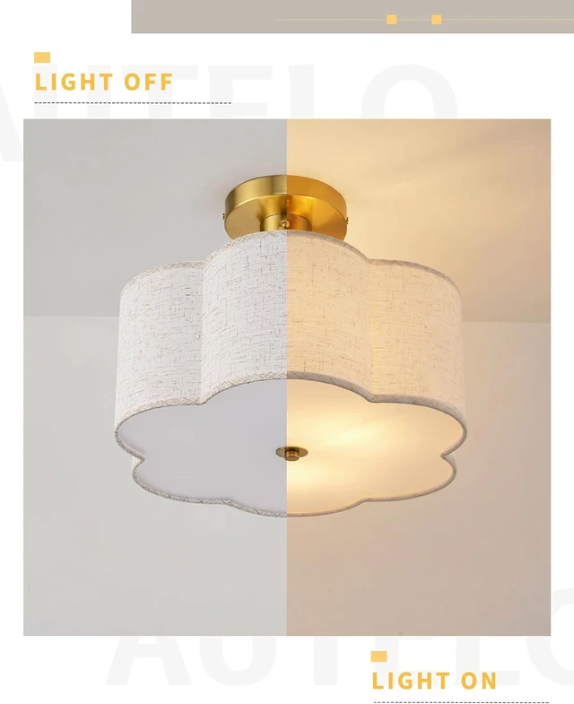 Alt view image 7 of 7 - AUTELO 3-Light Modern Semi Flush Mount Ceiling Light Fixture,12.6 Inch