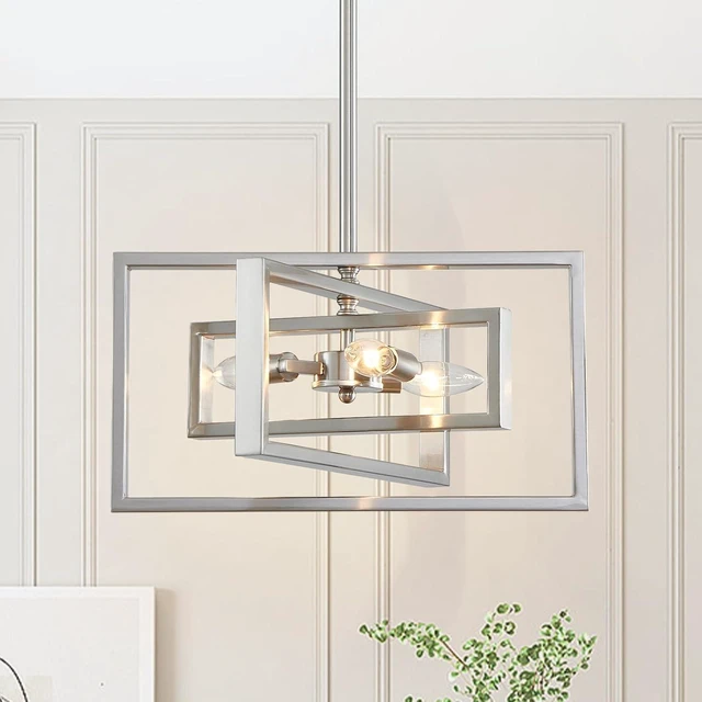Main image of Modern Brushed Nickel Ceiling Light Fixture Modern 3 Lights Semi Flush Mount Ceiling Lights for Dining Room Bedroom Living Room Kitchen Entry Foyer