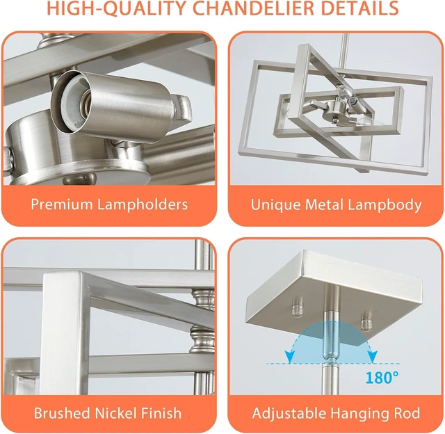 Alt view image 4 of 7 - Modern Brushed Nickel Ceiling Light Fixture Modern 3 Lights Semi Flush Mount Ceiling Lights for Dining Room Bedroom Living Room Kitchen Entry Foyer