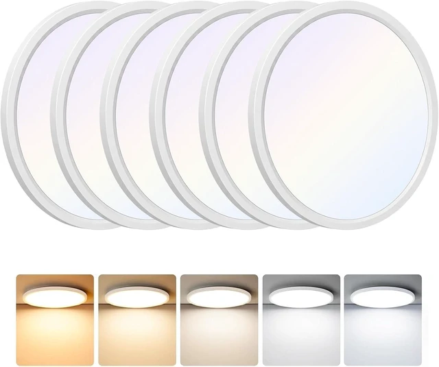 Main image of OOWOLF 6-Pack Flush Mount 12Inch Ceiling Light Fixtures 24W Ultra-Thin 0.7"