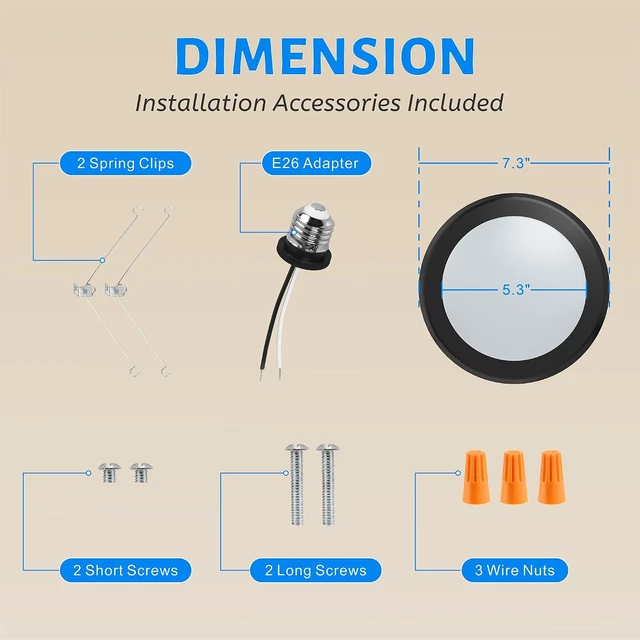 Alt view image 7 of 7 - ECOELER Black 6inch Dimmable LED Disk Lights, 3CCT Selectable Flush Mount Ceiling Light Fixture, 16.5W 1100Lm, Low Profile Surface Mount for Recessed Can or Junction Box, ETL Listed, 10 Pack