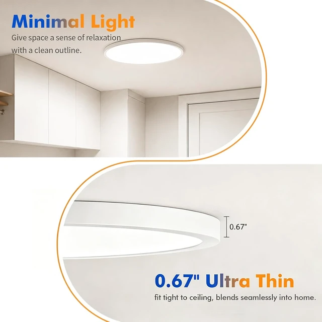 Alt view image 4 of 7 - 15 inch Flush Mount Ceiling Light,32W, 3343LM Led Ceiling Light Fixture