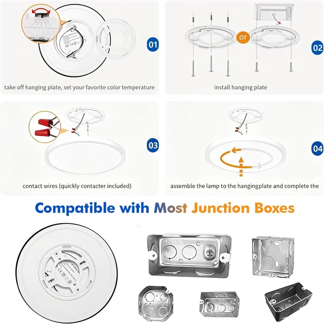 Alt view image 7 of 7 - 15 inch Flush Mount Ceiling Light,32W, 3343LM Led Ceiling Light Fixture