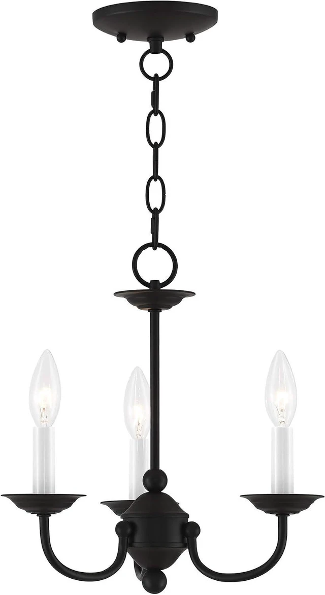 Main image of Livex Lighting 4153-04 Home Basics 3 Light Black Mini Chandelier, 14Hx14W