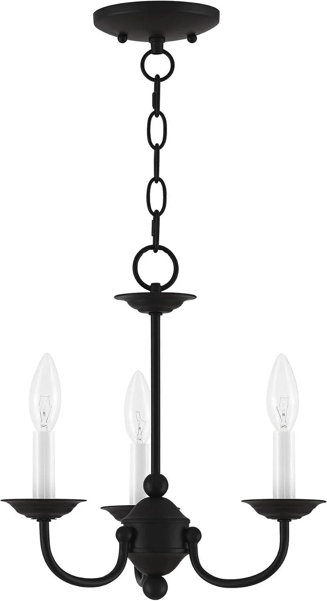 Alt view image 2 of 7 - Livex Lighting 4153-04 Home Basics 3 Light Black Mini Chandelier, 14Hx14W