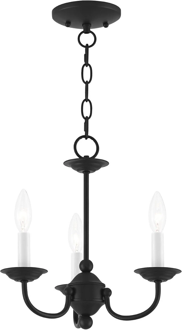 Alt view image 3 of 7 - Livex Lighting 4153-04 Home Basics 3 Light Black Mini Chandelier, 14Hx14W