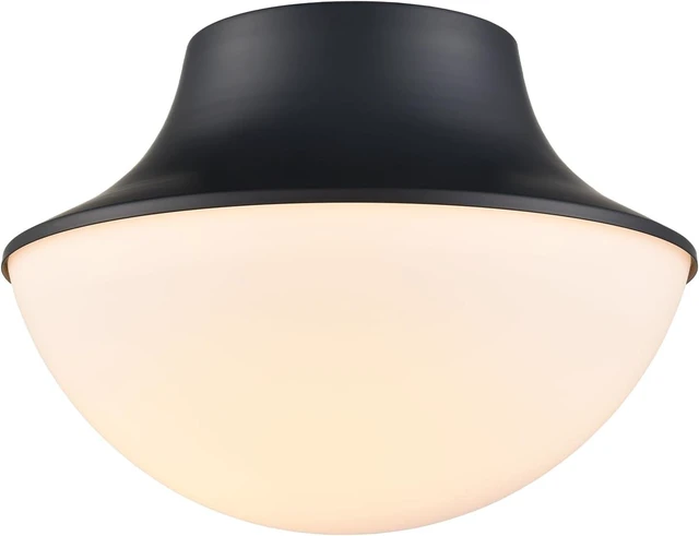 Main image of Modern Industrial Semi-Flush Ceiling Light, Matte Black