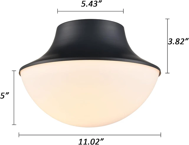 Alt view image 4 of 7 - Modern Industrial Semi-Flush Ceiling Light, Matte Black