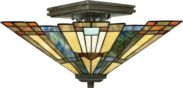 Main image of Quoizel Inglenook 14" Semi-Flush Mount Ceiling Light, Valiant Bronze