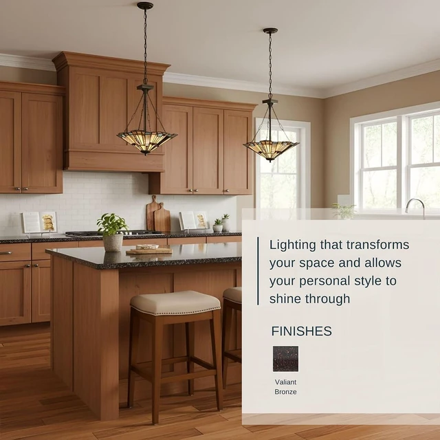 Alt view image 4 of 6 - Quoizel Inglenook 14" Semi-Flush Mount Ceiling Light, Valiant Bronze