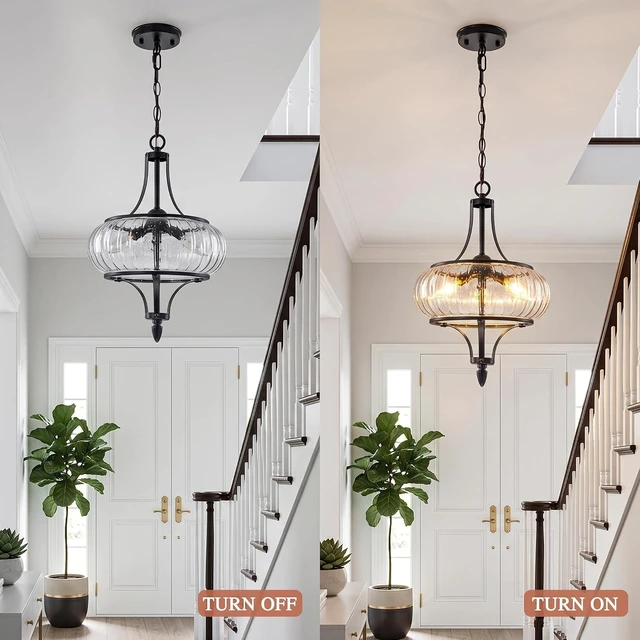 Alt view image 3 of 7 - 11.8" Black Pendant Lights Kitchen Island,Hanging Lighting Fixture